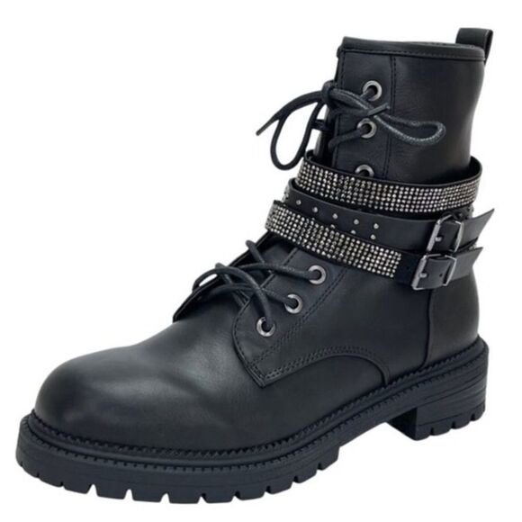 Rock and Candy Hensley Black Boots with Rhinestone Detail size 8 - Picture 1 of 10